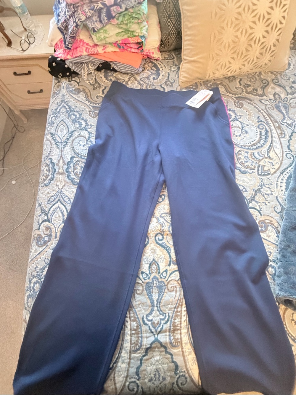 Lilly Pulitzer Luxletic Weekender Navy with pink strip